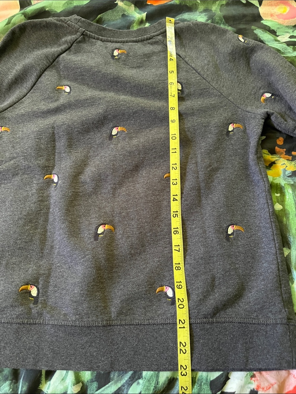 Boden Toucan Gray Cotton Sweatershirt - Picture 11 of 15
